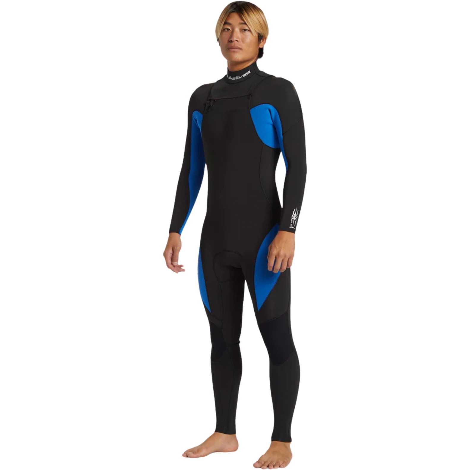 2026 Quiksilver Heren Mercury 4/3mm Borst Ritssluiting Wetsuit AQYW103116 - Olympian Blue